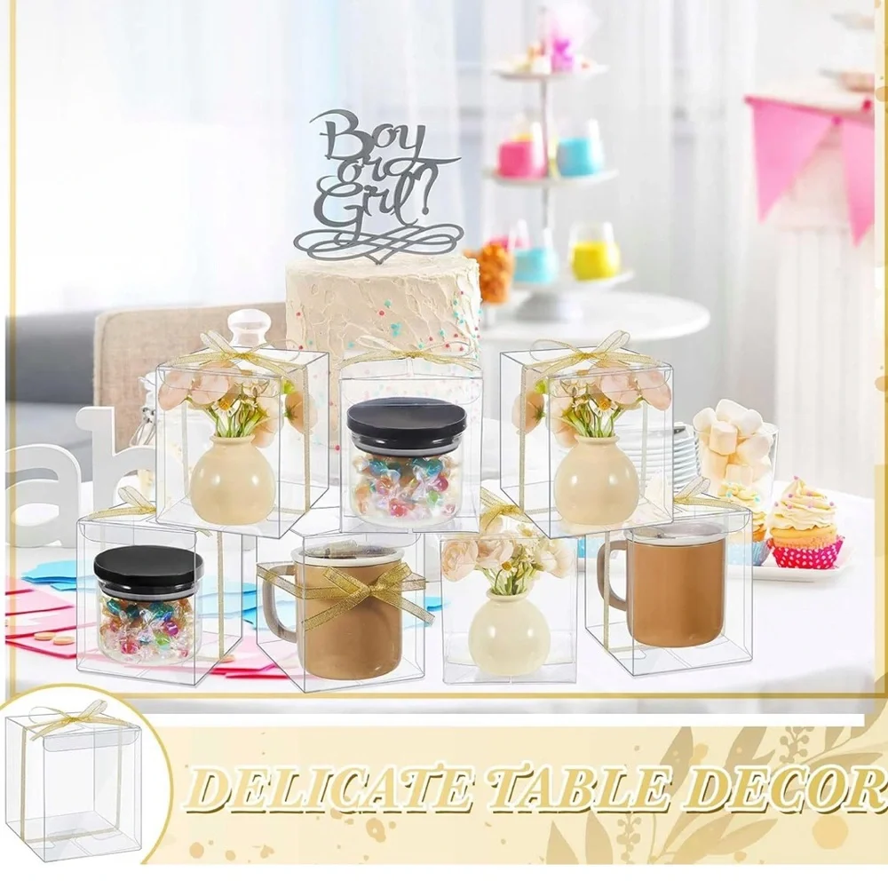 Beeveer 50 PCS Mug Gift Boxes Clear Tumblers Packing Boxes.